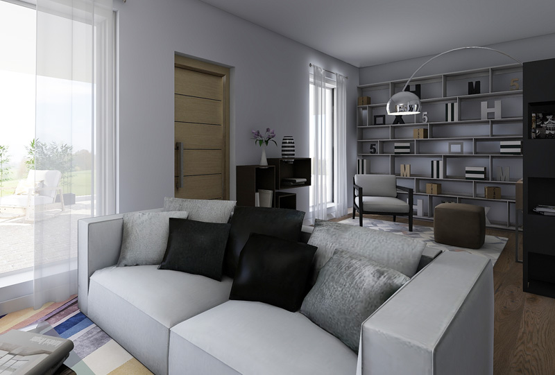 Progetto di Interior Design a Monza. Creazione di Open Space per unire, nella Zona Giorno, Cucina e Soggiorno